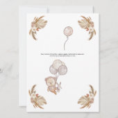 Neutral Boho Beer Moon Baby shower Invite Kaart (Achterkant)