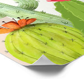 Neutral Boho Cactus Arch Baby shower Welkom Poster (Hoek)