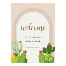 Neutral Boho Cactus Arch Baby shower Welkom