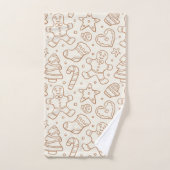 Neutral Boho Christmas Gingerbread Man Beige Bad Handdoek (Handdoek)