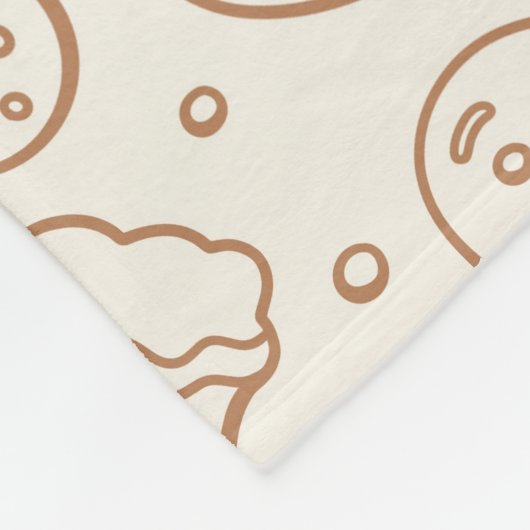 Neutral Boho Christmas Gingerbread Man Beige Fleece Deken (Hoek)