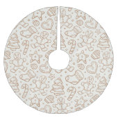 Neutral Boho Christmas Gingerbread Man Beige Kerstboom Rok (Voorkant)