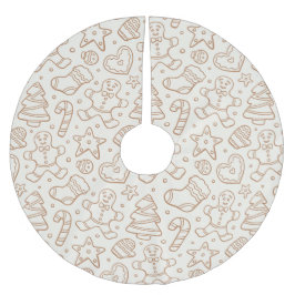 Neutral Boho Christmas Gingerbread Man Beige Kerstboom Rok