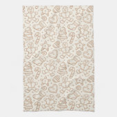 Neutral Boho Christmas Gingerbread Man Beige Theedoek (Verticaal)