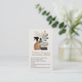 neutral Boho Cleaning Service Maid QR Code Visitekaartje (Staand voorkant)