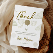 Neutral Boho Cloud First Birthday Thank You Bedankkaart