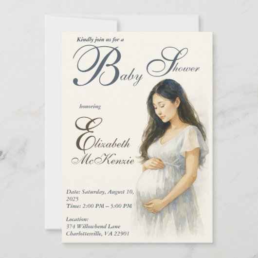 Neutral Boho Elegance Baby Shower Asian Mom to be Kaart (Voorkant)
