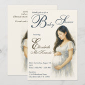 Neutral Boho Elegance Baby Shower Asian Mom to be Kaart (Voorkant / Achterkant)