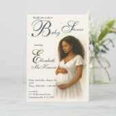 Neutral Boho Elegance Baby Shower Black Mom to Be Kaart (Staand voorkant)