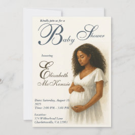 Neutral Boho Elegance Baby Shower Black Mom to Be Kaart