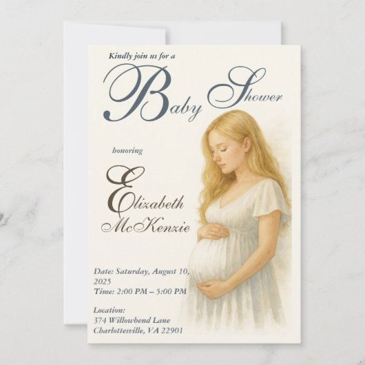 Neutral Boho Elegance Baby Shower Blonde Mom to be Kaart (Voorkant)