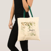 Neutral Boho Elegant Fine Art Florals Baby shower Tote Bag (Voorkant (product))