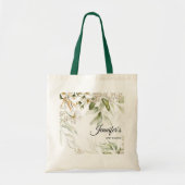 Neutral Boho Elegant Fine Art Florals Baby shower Tote Bag (Voorkant)