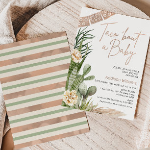 Neutral Boho Fiesta Taco Over Een Baby Baby shower Kaart