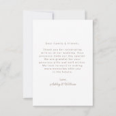 Neutral Boho Floral Wedding Thank You Card Bedankkaart (Achterkant)