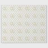 Neutral Boho Happy Birthday Cloud Heart Cadeaupapier (Vlak)