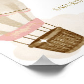 Neutral Boho Hete Luchtballon Baby shower Welkom Poster (Hoek)