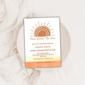 Neutral Boho hier komt het Son Baby shower Kaart