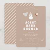Neutral Boho Joint Baby shower Kaart (Voorkant / Achterkant)