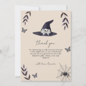 Neutral Boho Little Boo Witch Pet Baby shower Bedankkaart (Voorkant)