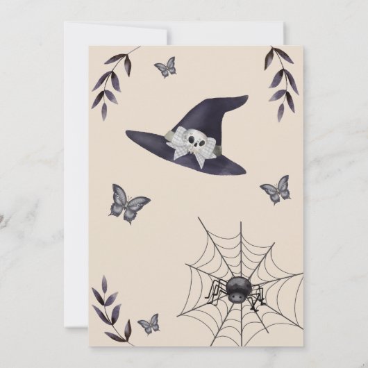 Neutral Boho Little Boo Witch Pet Baby shower Bedankkaart (Achterkant)