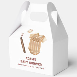 Neutral Boho Little Slugger Baseball Baby Shower  Bedankdoosjes