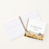 Neutral Boho Mountain Waterverf bruiloft gast Notitieboek (Binnen)