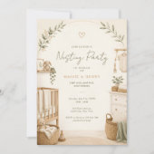 Neutral Boho Nesting Party Baby Shower Kaart (Voorkant)