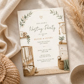 Neutral Boho Nesting Party Baby Shower Kaart