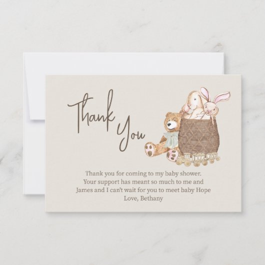 Neutral Boho Nursery Baby shower Bedankkaart (Voorkant)