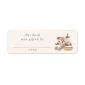 Neutral Boho Nursery Baby shower boek geschonken d Etiket (Voorkant)