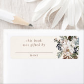 Neutral Boho Nursery Baby shower boek geschonken d Etiket (Insitu)