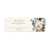 Neutral Boho Nursery Baby shower boek geschonken d Etiket (Voorkant)