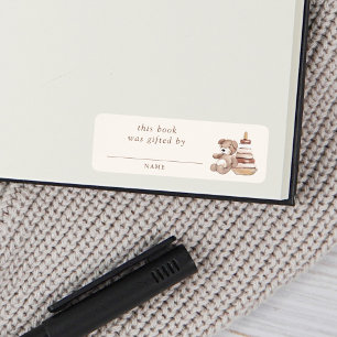 Neutral Boho Nursery Baby shower boek geschonken d Etiket