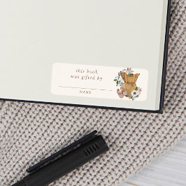Neutral Boho Nursery Baby shower boek geschonken d Etiket