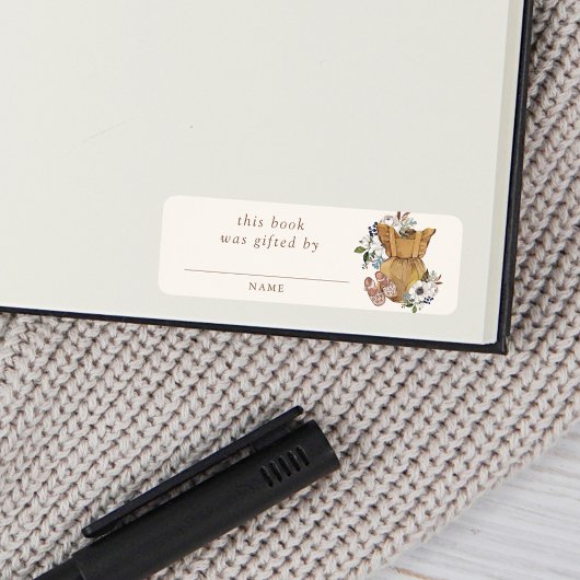 Neutral Boho Nursery Baby shower boek geschonken d Etiket