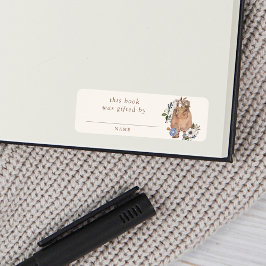 Neutral Boho Nursery Baby shower boek geschonken d Etiket