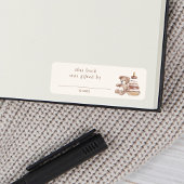 Neutral Boho Nursery Baby shower boek geschonken d Etiket