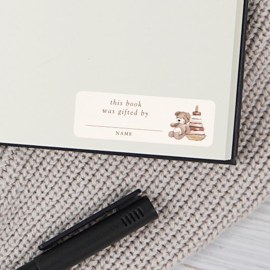 Neutral Boho Nursery Baby shower boek geschonken d Etiket