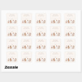 Neutral Boho Nursery Baby shower boek geschonken d Vierkante Sticker (Vel)