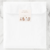Neutral Boho Nursery Baby shower boek geschonken d Vierkante Sticker (Tas)