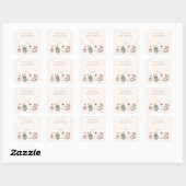 Neutral Boho Nursery Baby shower boek geschonken d Vierkante Sticker (Vel)