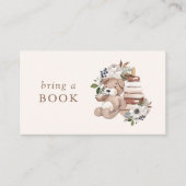 Neutral Boho Nursery Baby shower Bring a Book Informatiekaartje (Voorkant)
