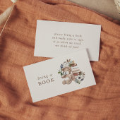Neutral Boho Nursery Baby shower Bring a Book Informatiekaartje