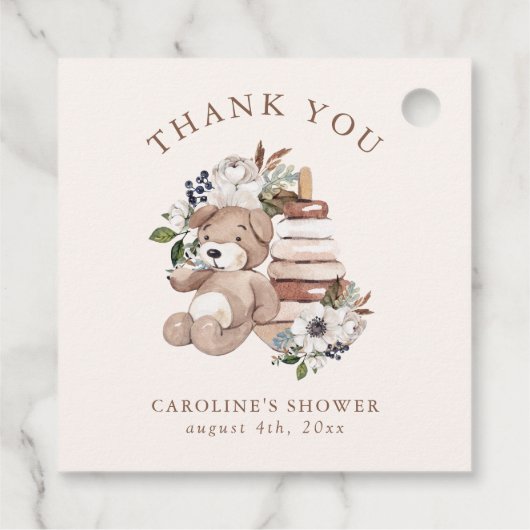 Neutral Boho Nursery Baby shower Dank u Bedankjes Labels (Achterkant)