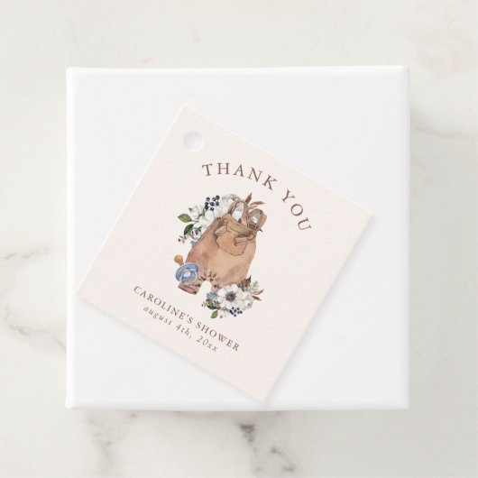 Neutral Boho Nursery Baby shower Dank u Bedankjes Labels (In situ)