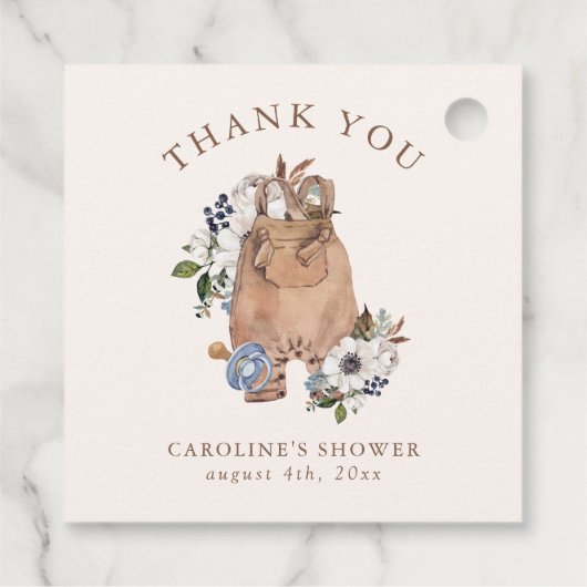 Neutral Boho Nursery Baby shower Dank u Bedankjes Labels (Achterkant)