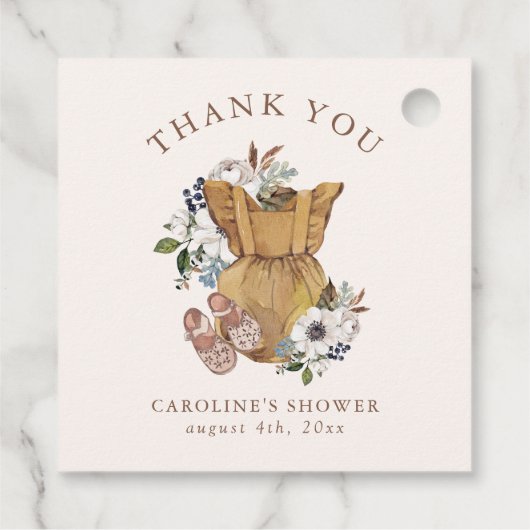 Neutral Boho Nursery Baby shower Dank u Bedankjes Labels (Achterkant)