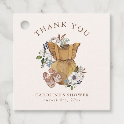 Neutral Boho Nursery Baby shower Dank u Bedankjes Labels (Voorkant)