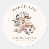 Neutral Boho Nursery Baby shower Dank u Ronde Sticker (Voorkant)